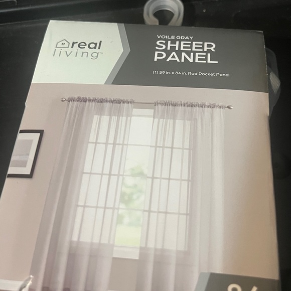 Real Living Sheer Panel Voile Gray 1- 59” w X 84” L - Picture 2 of 4